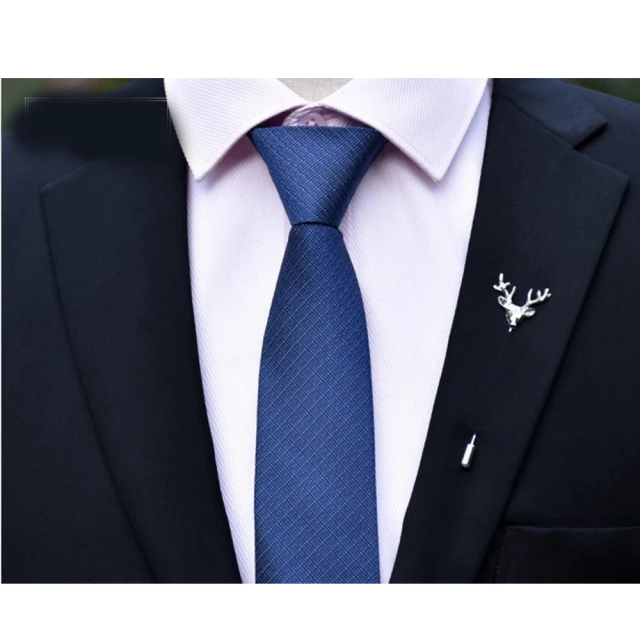 【拉福】領帶6cm中窄版領帶精工拉鍊領帶(兒童 深藍)