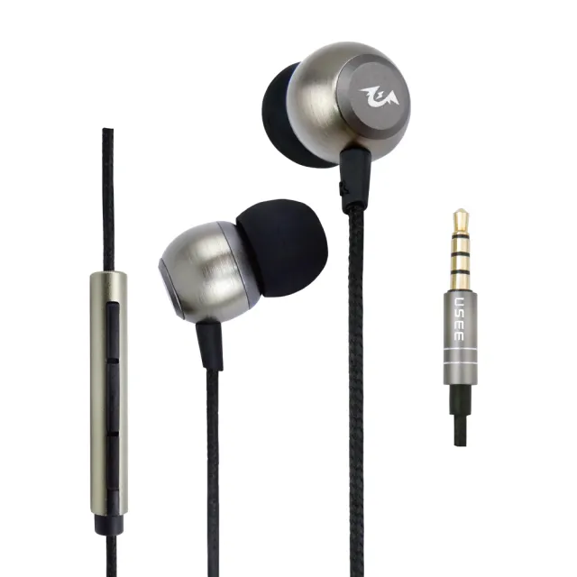 【USEE】編織雙系統入耳式三鍵線控耳機(UEW 2073M-7BK)