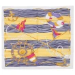 【TRUSSARDI】海洋水手波紋純綿帕巾領巾(鵝黃色)