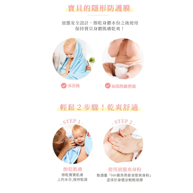 【HH 草本新淨界】寶貝燕麥液態爽身粉100g(嬰兒爽身粉)