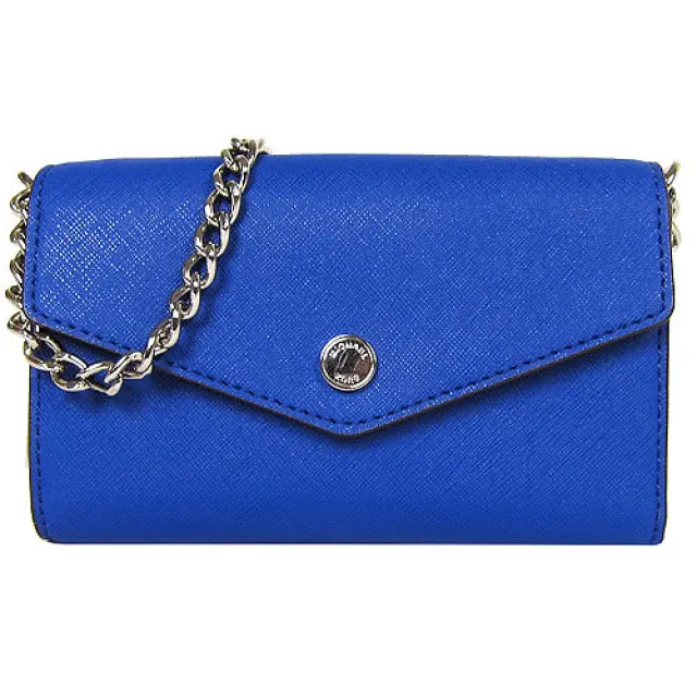 【Michael Kors】圓扣防刮信封斜背包(寶藍/展示品)