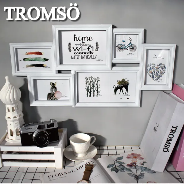 【TROMSO】北歐樂活白刷舊6框組(組合相框)