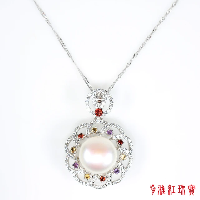 【寶石方塊】天然珍珠項鍊-丰姿綽約-925銀飾