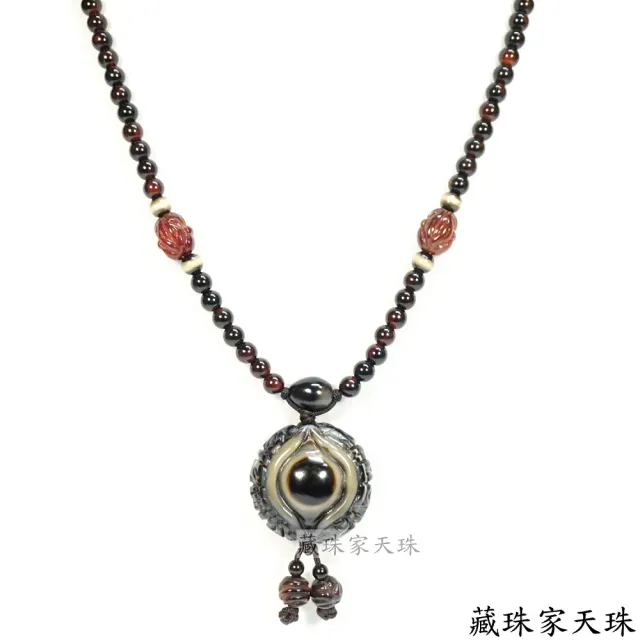 【藏珠家】精品33mm鈣化老礦財咒天眼天珠項鍊