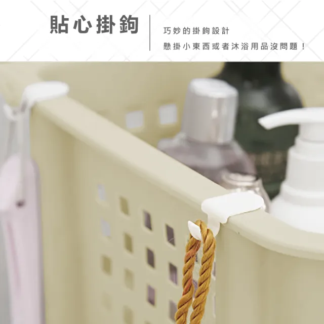 【VENCEDOR】雙層分類洗衣收納籃-附輪(5色可選/藍.粉.紫.黃.白-1入)