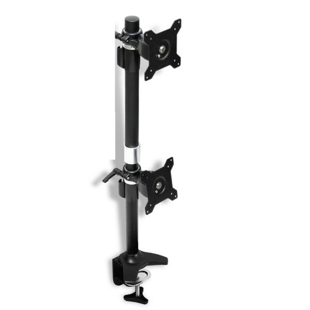 【HE Mountor】32吋以下LED/LCD上下雙螢幕夾桌型支架(H012TC)