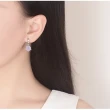 【Emi 艾迷】韓國925銀針擁抱雪之花粉嫩鋯石環繞耳環