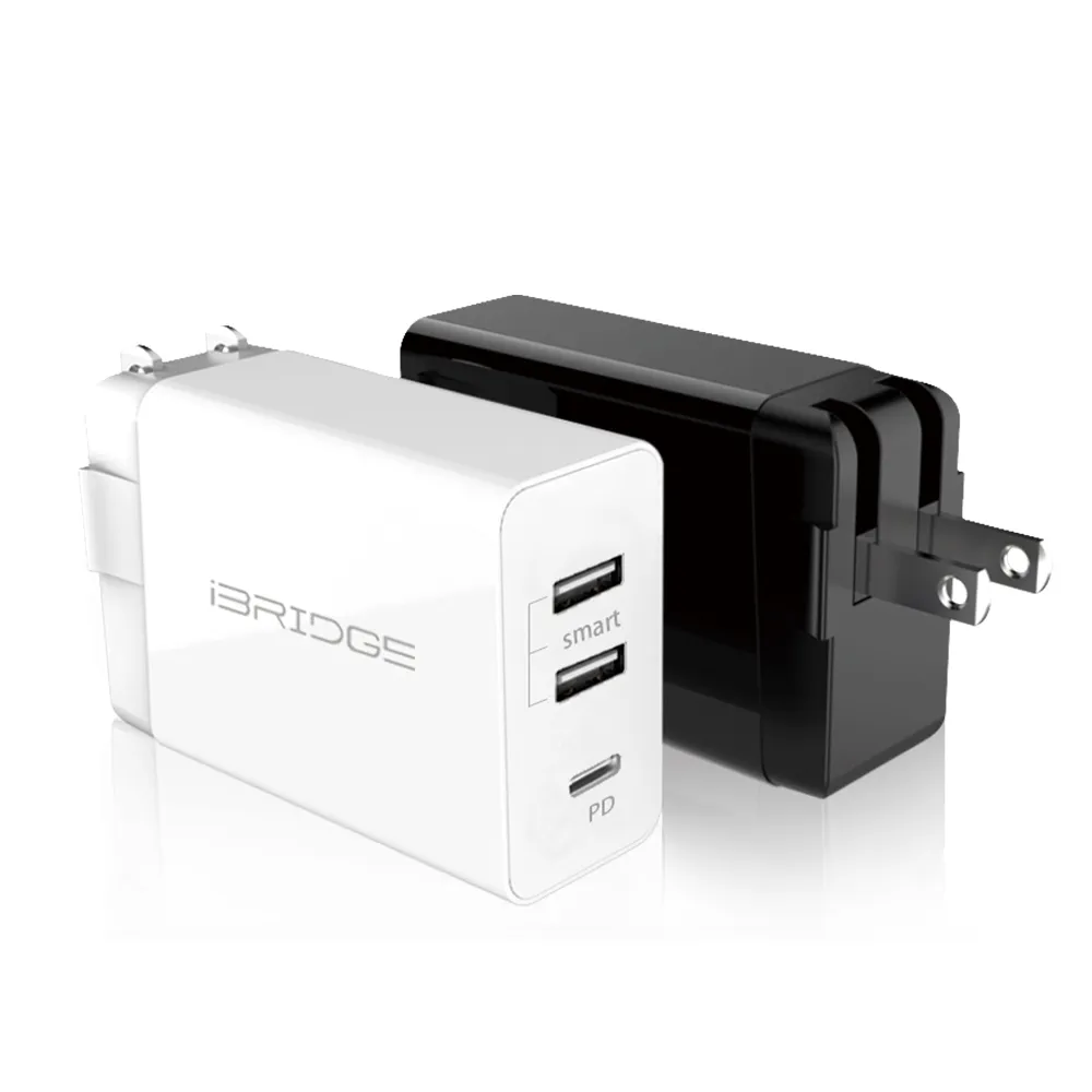 【iBRIDGE】30W USB-C/USB-A 三孔PD/QC快速充電器(IBC002)