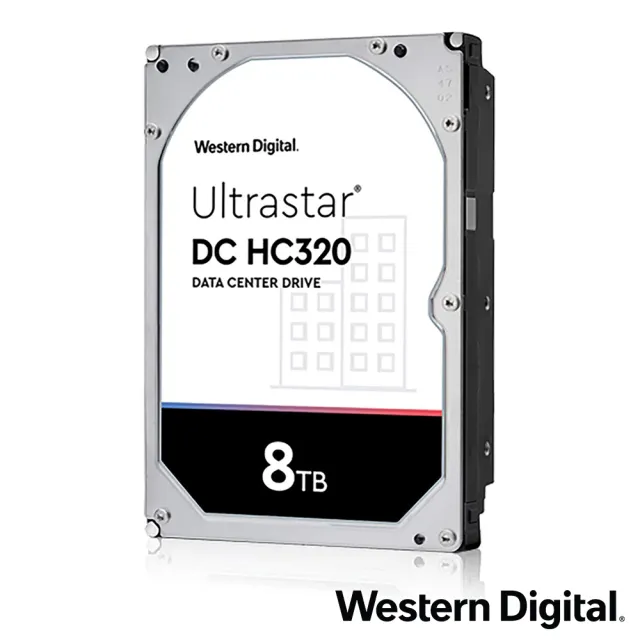 【WD 威騰】Ultrastar DC HC320 8TB 3.5吋 7200轉 128MB 企業級內接硬碟(HUS728T8TALE6L4)