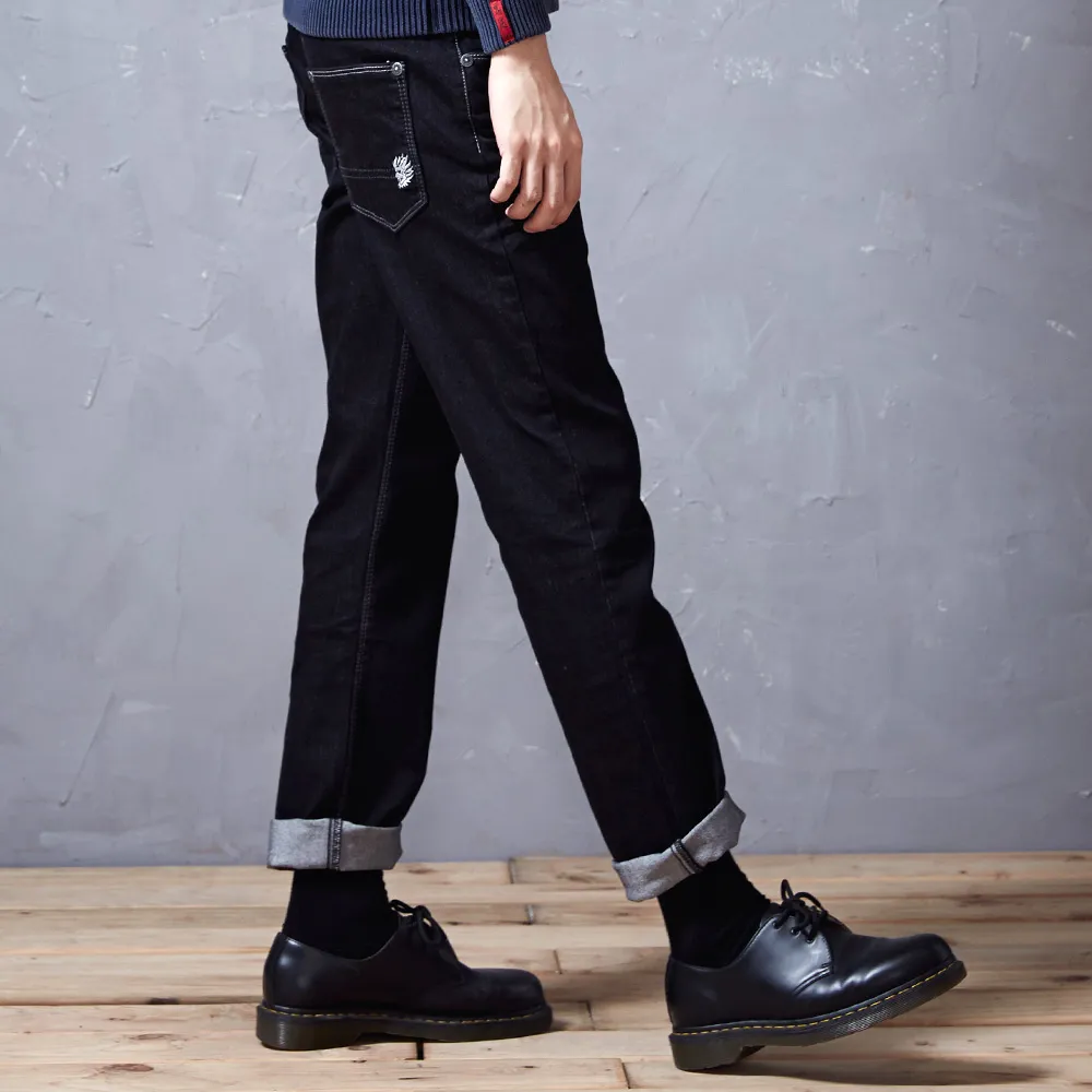 【BLUE WAY】男款 激彈系列 COOLMAX 低腰 窄管褲 牛仔褲 - 鬼洗