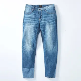 【BRAPPERS】女款 Boy friend系列-拼色八分反摺褲(藍)