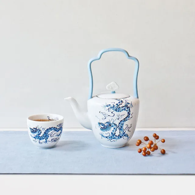 【TALES 神話言】世紀龍顏-中式提梁茶壺-單品(文創 禮品 禮物 收藏)