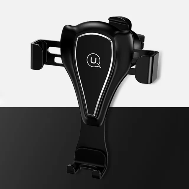 3D Air 三角機械重力聯動車用/出風口手機支架(黑色)