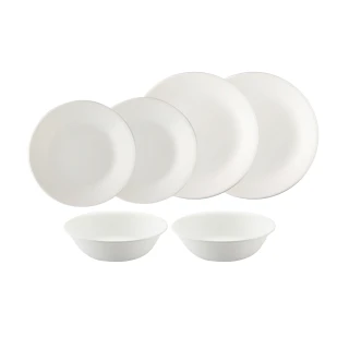 【CORELLE 康寧餐具】經典純白超值6件式碗盤組(604)