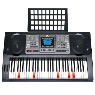【JAZZY】JZ-680 61鍵魔光電子琴 可連接手機、平板、電腦教學(MIDI功能、力度感應、電鋼琴標準鍵)