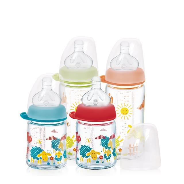 【德國 nip】矽膠寬口徑防脹氣玻璃奶瓶(240ml)