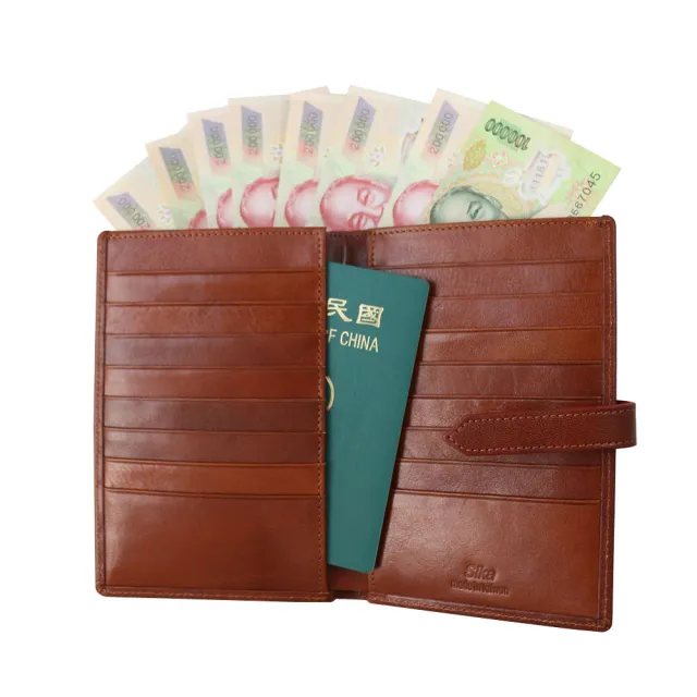 【Sika】義大利時尚牛皮護照夾(A8218-01原味褐)