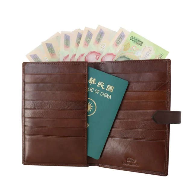 【Sika】義大利時尚牛皮護照夾(A8218-02深咖啡)