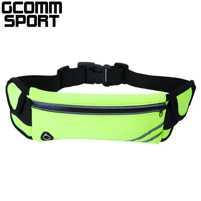 【GCOMM】多功能收納音樂防汗水運動腰包 螢光綠(運動腰包)