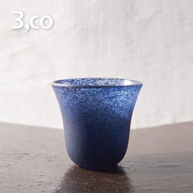 【3,co】手工彩色玻璃杯-藍(小)