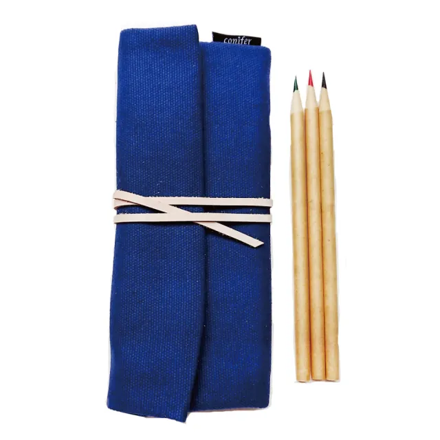 【綠的事務用品】Tissu牛津簡約綁繩筆袋-藍