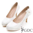 【GDC】浪漫紡紗花朵水鑽唯美新娘跟鞋-白色(817160)
