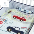 【L.A. Baby】汽車純棉八件組寢具（M）(藍色)