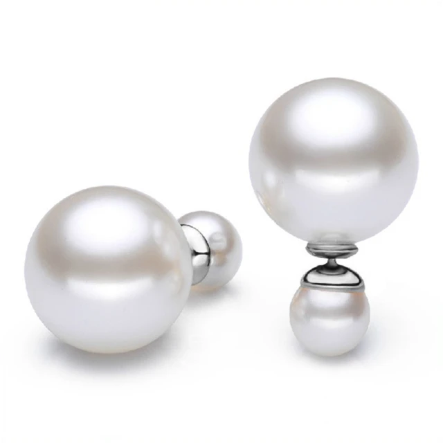 【I.Dear Jewelry】氣質甜心-韓國雙面配戴大小珍珠造型耳針耳環(氣質甜心)