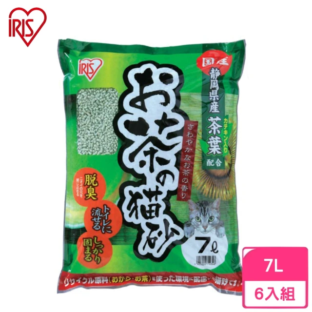 【IRIS】綠茶貓砂 7L*6包組（OCN-70N）(豆腐砂)