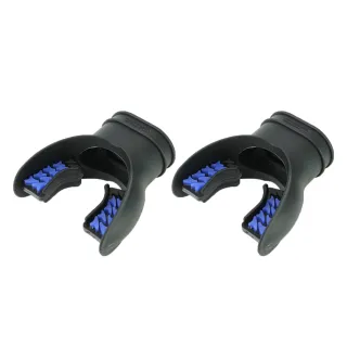 【AQUATEC】MP-900 潛水雙色矽膠咬嘴 黑藍色 2入組(潛水咬嘴 矽膠咬嘴)