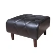 【BN-Home】William威廉美式復古皮沙發蹬升級版-獨立筒椅凳(椅凳/休閒椅/實木沙發)