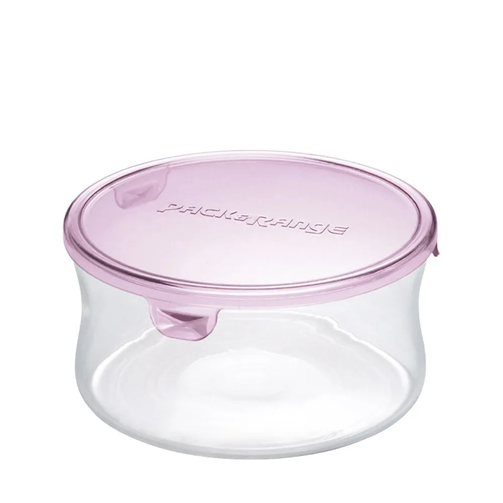 【iwaki】耐熱玻璃圓形微波保鮮盒1.3L(粉色)
