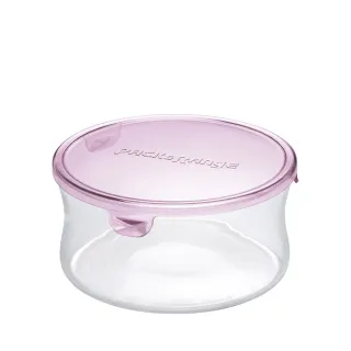 【iwaki】耐熱玻璃圓形微波保鮮盒840ml(粉色)