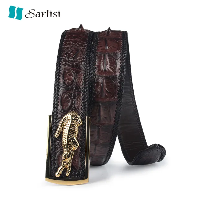【Sarlisi】雙11 真皮泰國鱷魚皮皮帶男士腰帶編織