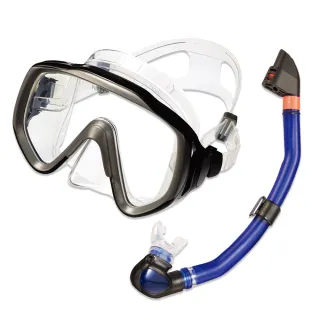 【AQUATEC】SN-300乾式潛水呼吸管+MK-500大視野潛水面鏡 優惠組(潛水面鏡 潛水呼吸管)