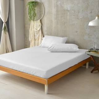 【澳洲Simple Living】精梳棉素色三件式枕套床包組 優雅白(加大)