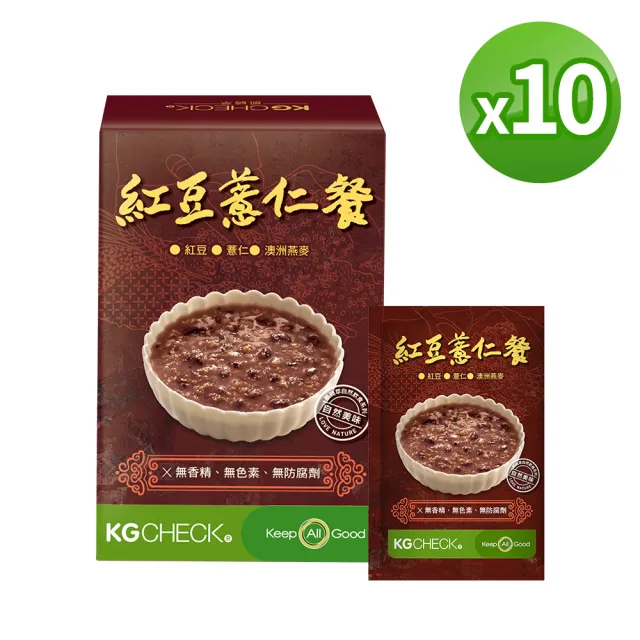 【聯華食品 KGCHECK】KG高纖燕麥餐-紅豆薏仁餐(10盒組)