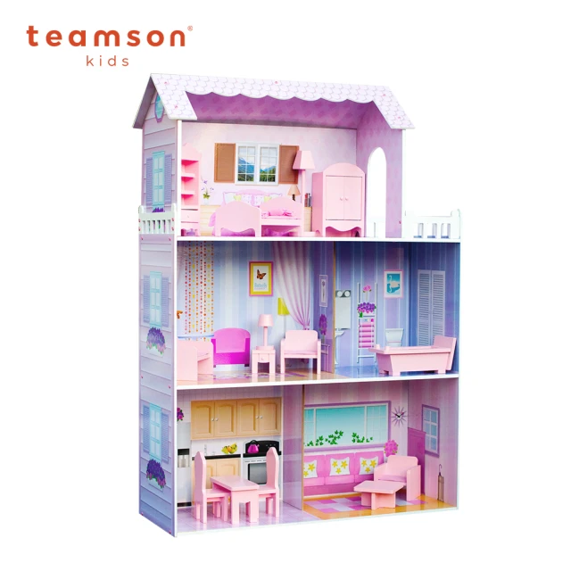 【Teamson】夢幻豪宅蒂芬妮奇境芭比娃娃屋(13件組)