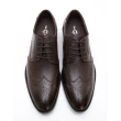 【GEORGE 喬治皮鞋】時尚職人系列 皮革拼接牛津鞋紳士鞋皮鞋氣墊鞋-酒紅735010BW-61
