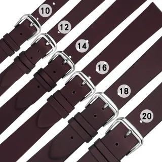 【Watchband】各品牌通用 質感別緻 百搭款 柔軟 真皮錶帶(酒紅色)