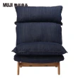 【MUJI 無印良品】高椅背和室沙發/1人座/棉丹寧/藍色(大型家具配送)