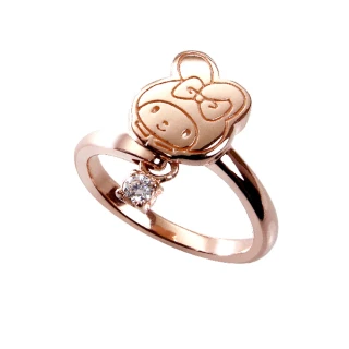 【2sweet 甜蜜約定】美樂蒂 粉紅時尚小物系列純銀戒指(美樂蒂 銀飾)