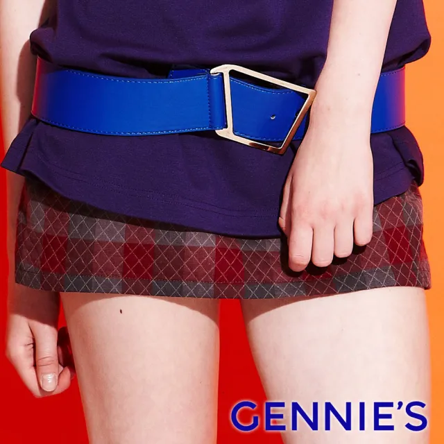 【Gennies 奇妮】俏麗百搭棉質菱格紋短裙(紅灰格紋G4Y03)