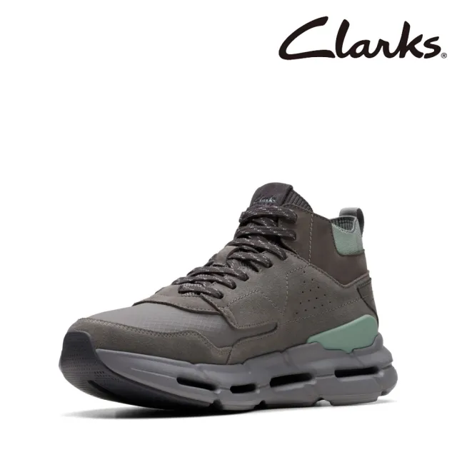 【Clarks】男鞋NXE Hi GTX 防水蜂巢狀大底高回彈緩震休閒靴 運動靴 運動鞋 戶外靴(CLM73543B)