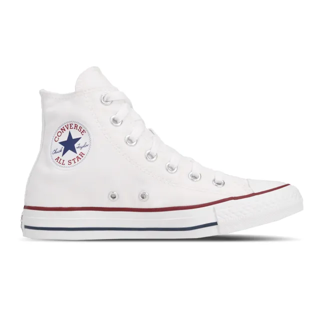 【CONVERSE】帆布鞋 Chuck All Star 高筒 基本款 白 紅 情侶鞋 休閒鞋 男鞋 女鞋(M7650C)