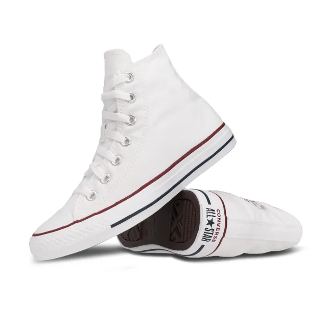 【CONVERSE】帆布鞋 Chuck All Star 高筒 基本款 白 紅 情侶鞋 休閒鞋 男鞋 女鞋(M7650C)