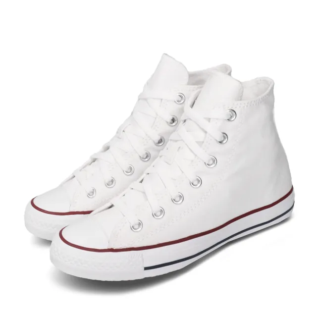【CONVERSE】帆布鞋 Chuck All Star 高筒 基本款 白 紅 情侶鞋 休閒鞋 男鞋 女鞋(M7650C)