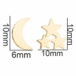 【VIA】白鋼耳釘 不對稱耳釘/星空系列 星星月亮不對稱造型白鋼耳釘(金色)