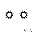【VIA】白鋼耳釘 太陽耳釘/星空系列 小太陽造型白鋼耳釘(黑色)