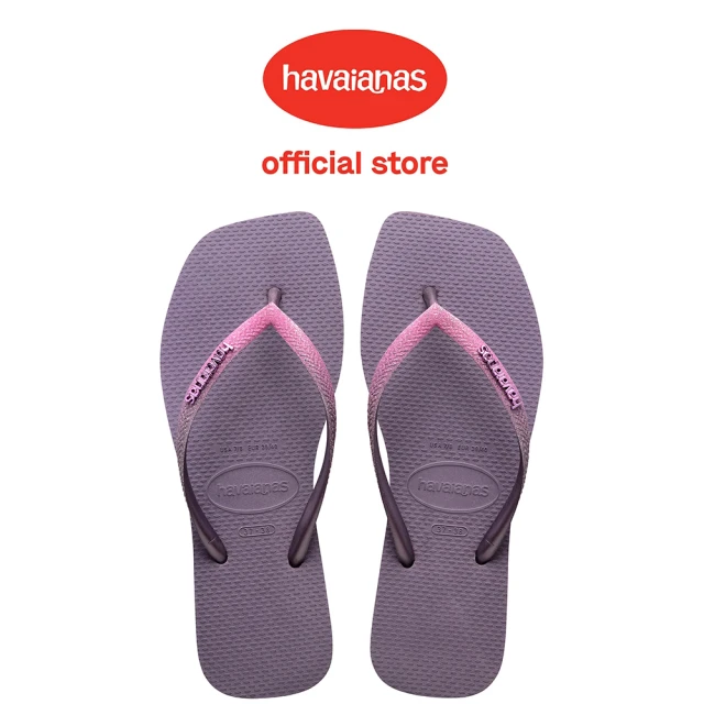 【havaianas 哈瓦仕】拖鞋 女鞋 夾腳拖 方形 漸層 Slim Square Glitter 紫 4148102-1780W(哈瓦士)